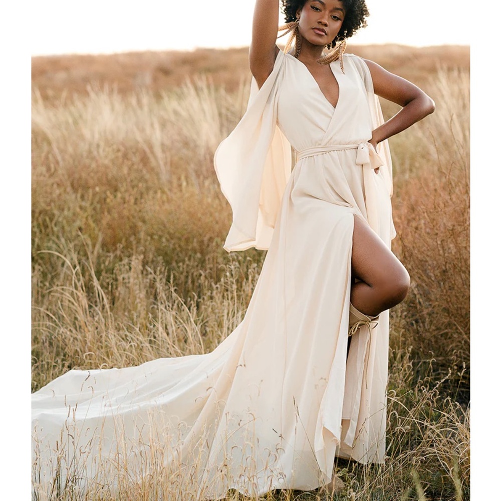 Joyfolie Ecru Maxi Dress